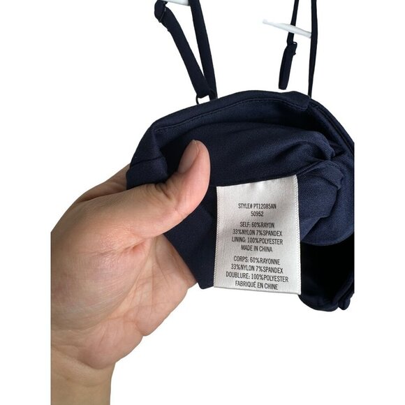 Eva Franco Navy Blue Top with Gold Buttons - Picture 3 of 10